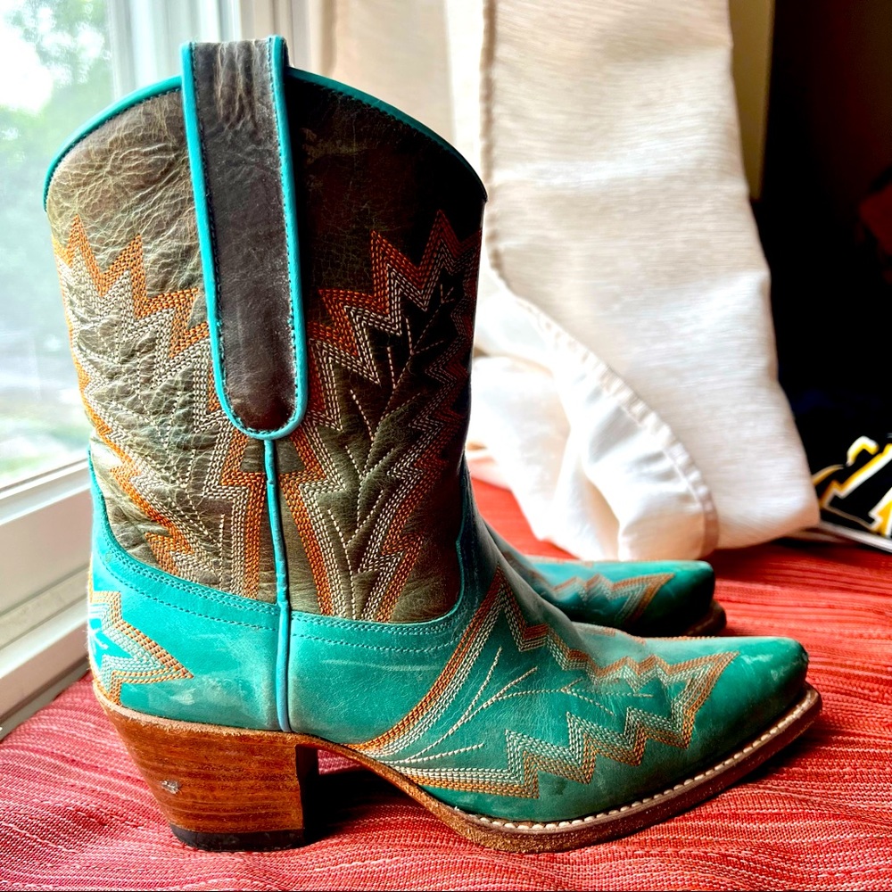 Frye Leather Teal Short Boots, Women’s Size 6
